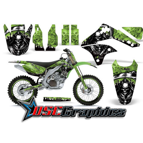 Kawasaki KXF450 Motorcycle Green Reaper Graphic Kit Fits 2006-2008