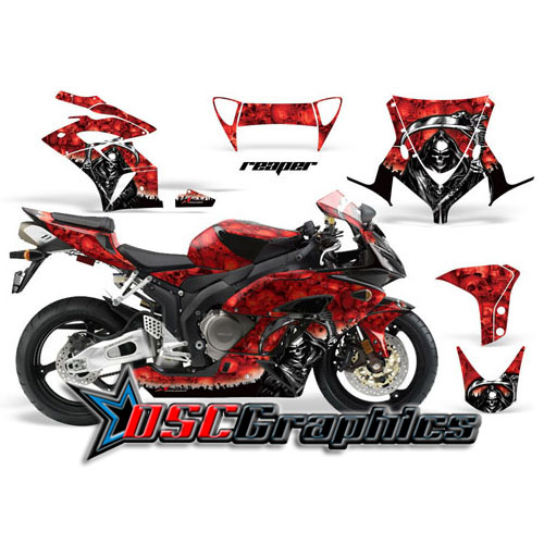 2004-2005 Honda CBR100RR Sport Bike Red Reaper Vinyl Sticker Kit