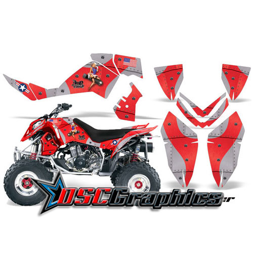 Polaris Quad Red T-Bomber Vinyl Graphics Fit Outlaw 500 2006-2008