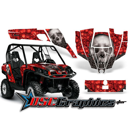 CanAm BPR Commander 1000 2011 Side X Side Red Bone Collector Vinyl Graphics Kit