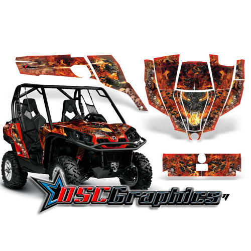 CanAm BPR Commander 800 2011 Side X Side Red FireStorm Vinyl Graphics Kit