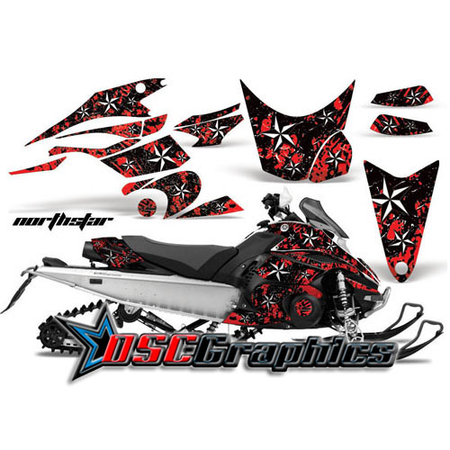 Snow Mobile Red NorthStar Vinyl Graphics Fit Yamaha Banshee FX Nytro