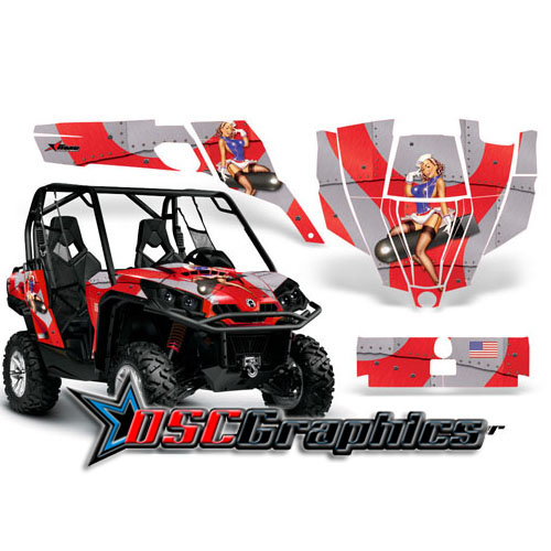 CanAm Side X Side Red T-Bomber Vinyl Graphics Kit Fit BPR Commander 1000 2011