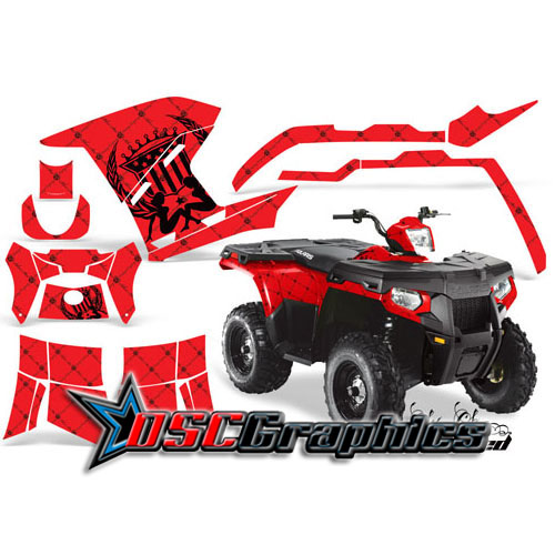 Polaris Sportsman 500 Four Wheel Red Reloaded Vinyl Wraps