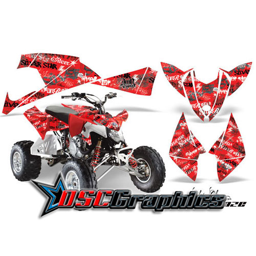 Polaris Outlaw 525 2009-2011 Four Wheeler Red Silver Haze Vinyl Stickers