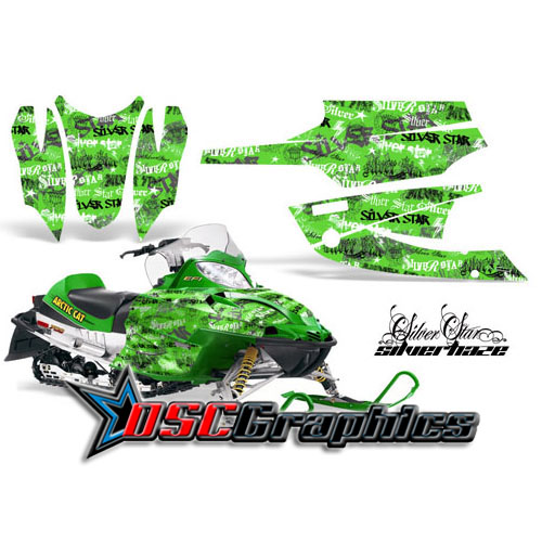 Arctic Cat Snow Mobile Silver Haze Vinyl Wraps Fit Firecat F6