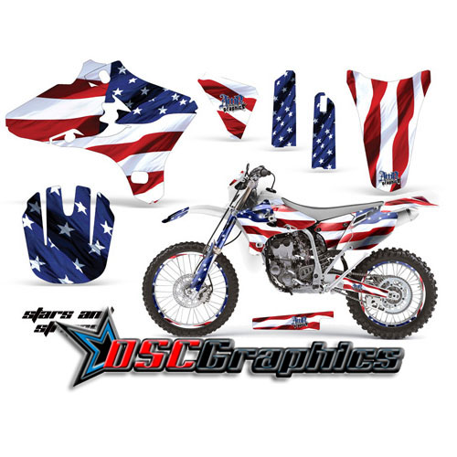 Yamaha Banshee WR 2003-2004 Motocross Stars And Stripes Graphic Sticker Kit