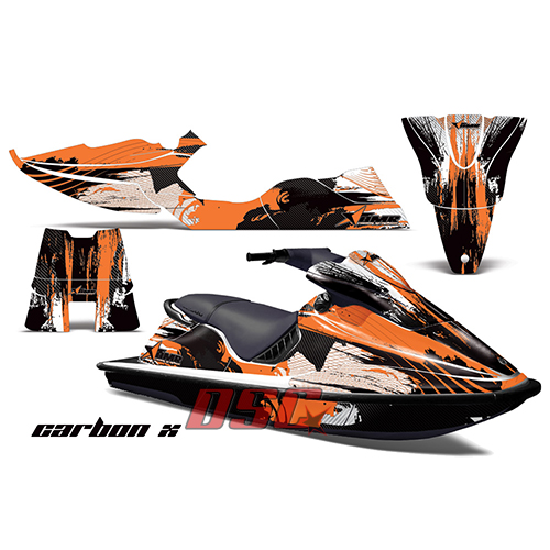 Sea Doo Bombardier XP Orange Carbon X Jet Ski Graphic Wrap Kit 1994-1996