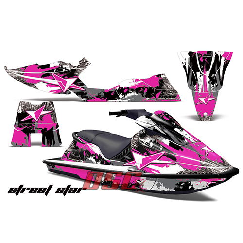 XP Sea Doo Bombardier Street Star Pink Jet Ski Graphic Wrap Kit 1994-1996