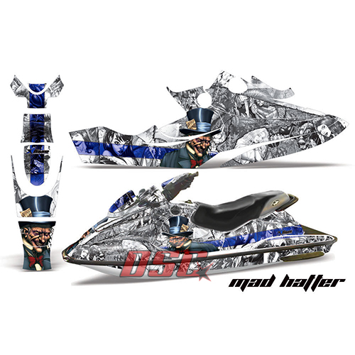 Sea Doo Bombardier GSX White and Blue Jet Ski Graphic Wrap Kit 1996-1999