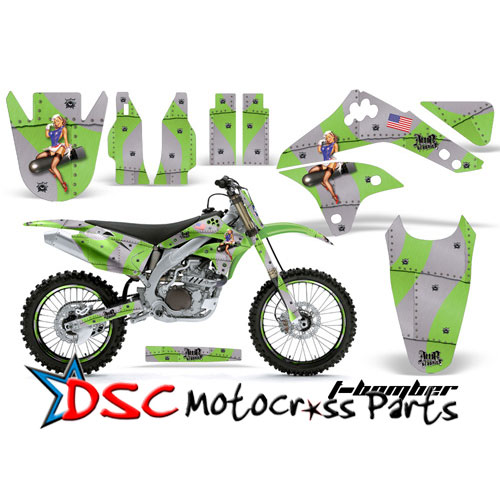 Kawasaki KXF450 Motorcycle Green T-bomber Graphic Kit Fits 2009-2012