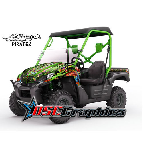 2007-2009 Kawasaki Teryx 750 UTV Green Pirates Vinyl Stickers Kit