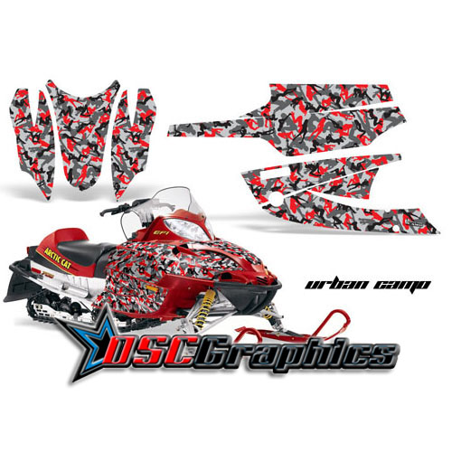 Snow Mobile Urban Camo Graphic Stickers Fit Arctic Cat Sabercat F7