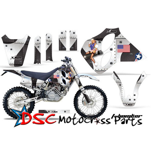 1993-1997 KTM C0 XC Four Stroke Motocross White T-bomber Graphic Kit