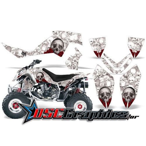 2006-2008 Polaris Outlaw 500 Quad White Bone Collector Vinyl Graphics