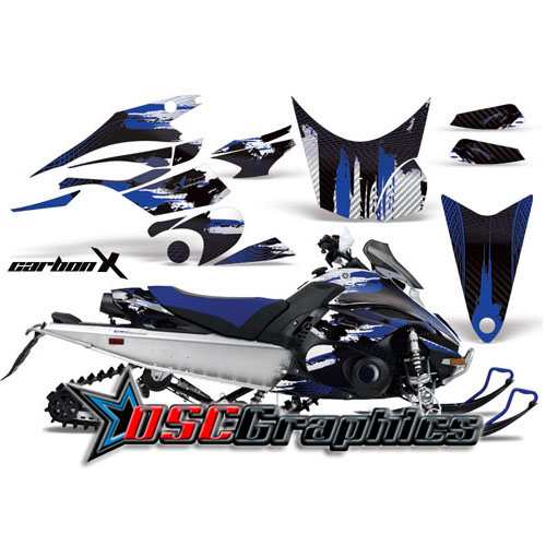 Yamaha Banshee FX Nytro Snow Mobile Blue Bone Collector Vinyl Graphics