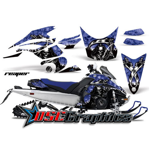 Yamaha Banshee FX Nytro Snow Mobile Blue Reaper Vinyl Graphics