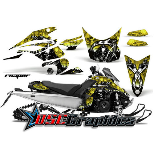 Yamaha Banshee FX Nytro Snow Mobile Yellow Reaper Vinyl Graphics