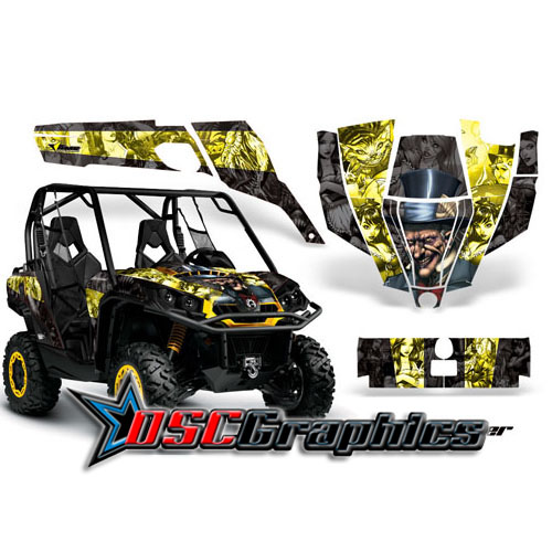 CanAm BPR Commander 800 2011 Side X Side Yellow MadHatter Vinyl Graphics Kit